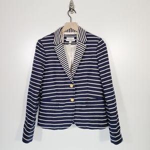 J. Crew Navy Striped Nautical Schoolboy Blazer